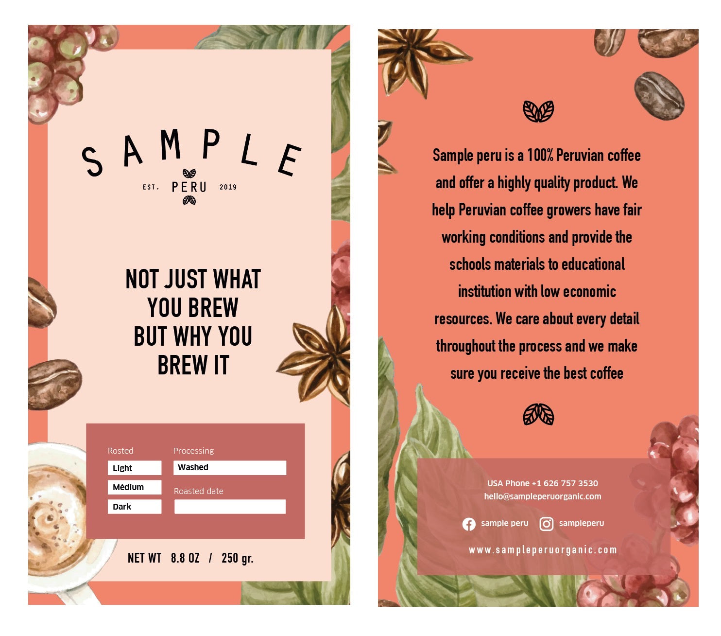 Sample Peru Coffee Bag – Ground Arabica from Cusco